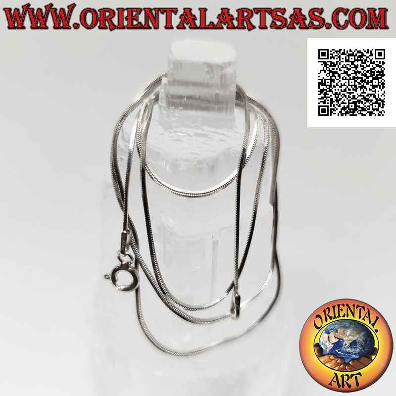 Collar de cadena de plata 925 ‰ con eslabón "cola de ratón" de sección cuadrada de 50 cm x 1 mm