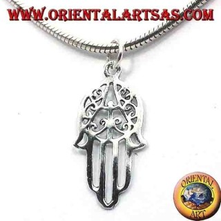 silver pendant, hand of Fatima