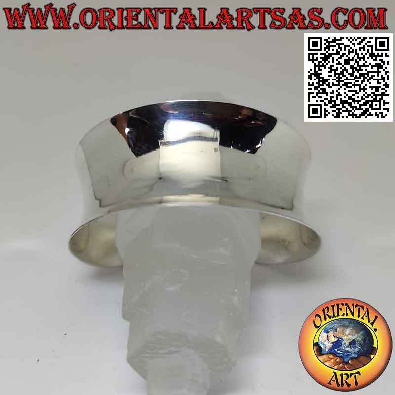 Breites, glattes und konkaves 925 ‰ silbernes starres Armband (31mm)