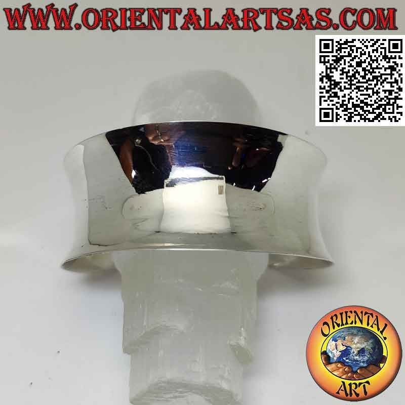 Bracelet rigide large, lisse et concave en argent 925 ‰ (31mm)