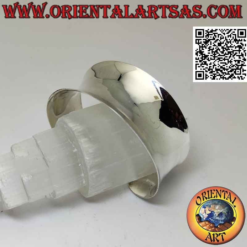 Breites, glattes und konkaves 925 ‰ silbernes starres Armband (31mm)
