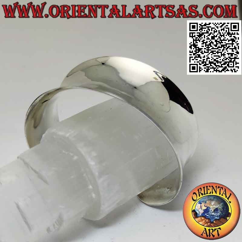 Breites, glattes und konkaves 925 ‰ silbernes starres Armband (31mm)
