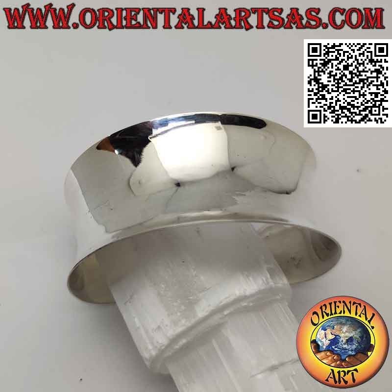 Breites, glattes und konkaves 925 ‰ silbernes starres Armband (31mm)
