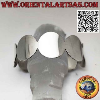 Amplia pulsera rígida de plata 925 ‰, serie de círculos lisos