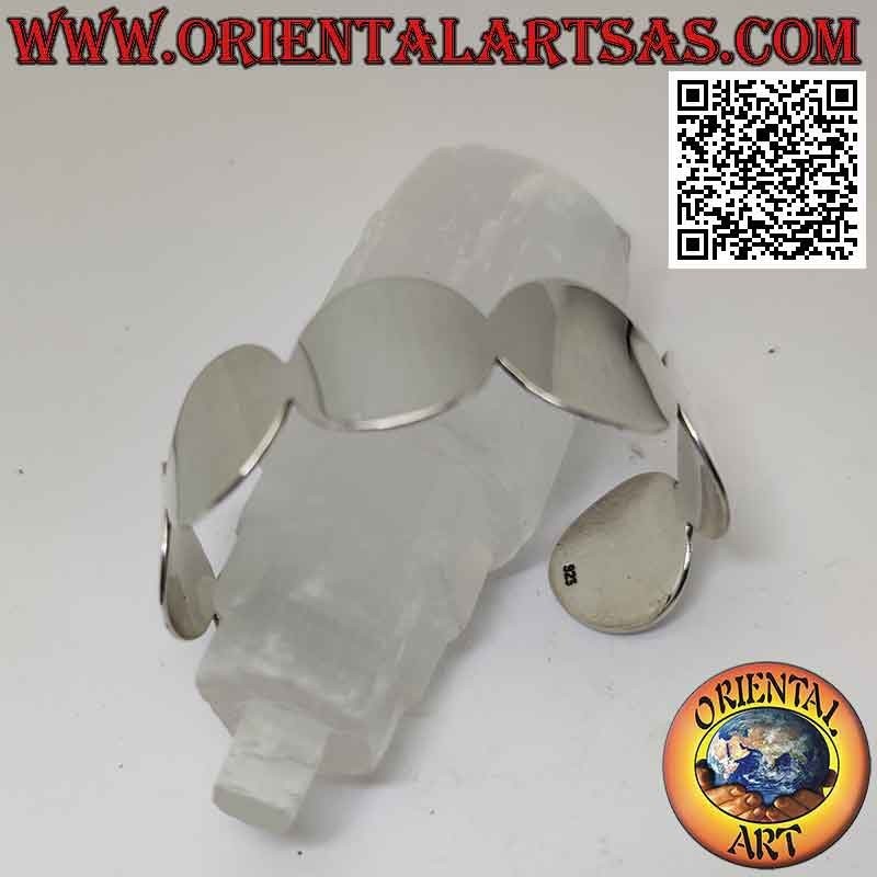 Amplia pulsera rígida de plata 925 ‰, serie de círculos lisos