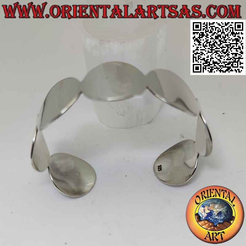 Bracciale rigido in argento 925‰ largo, serie di cerchi lisci