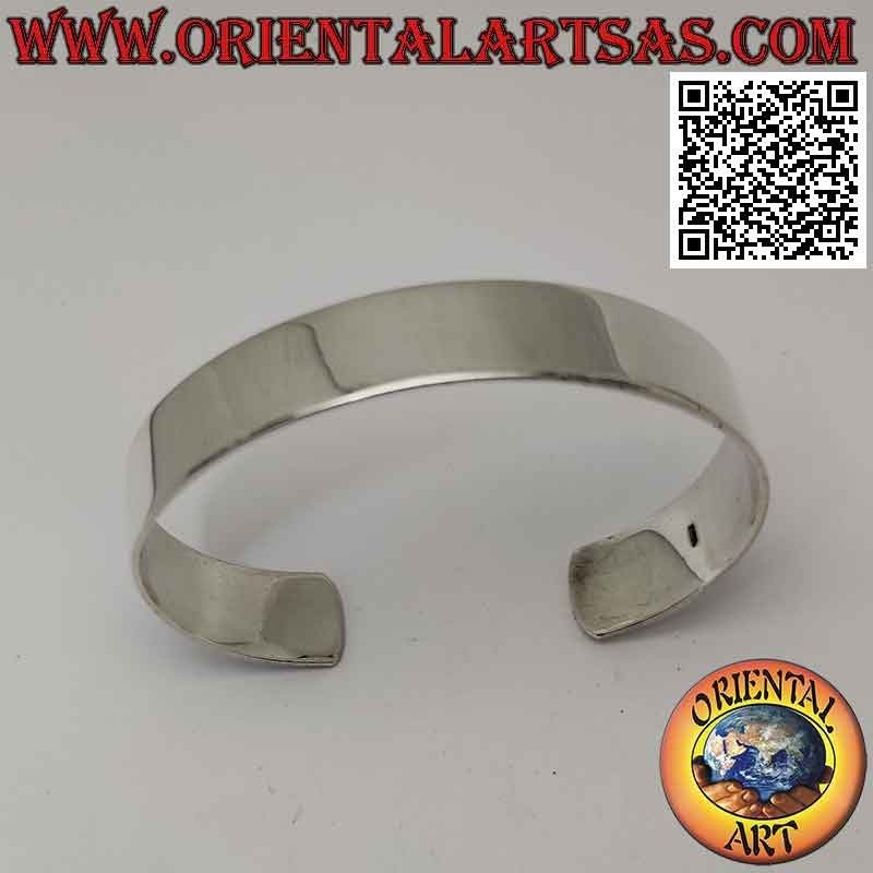 14 mm wide and smooth 925 argento silver rigid bracelet