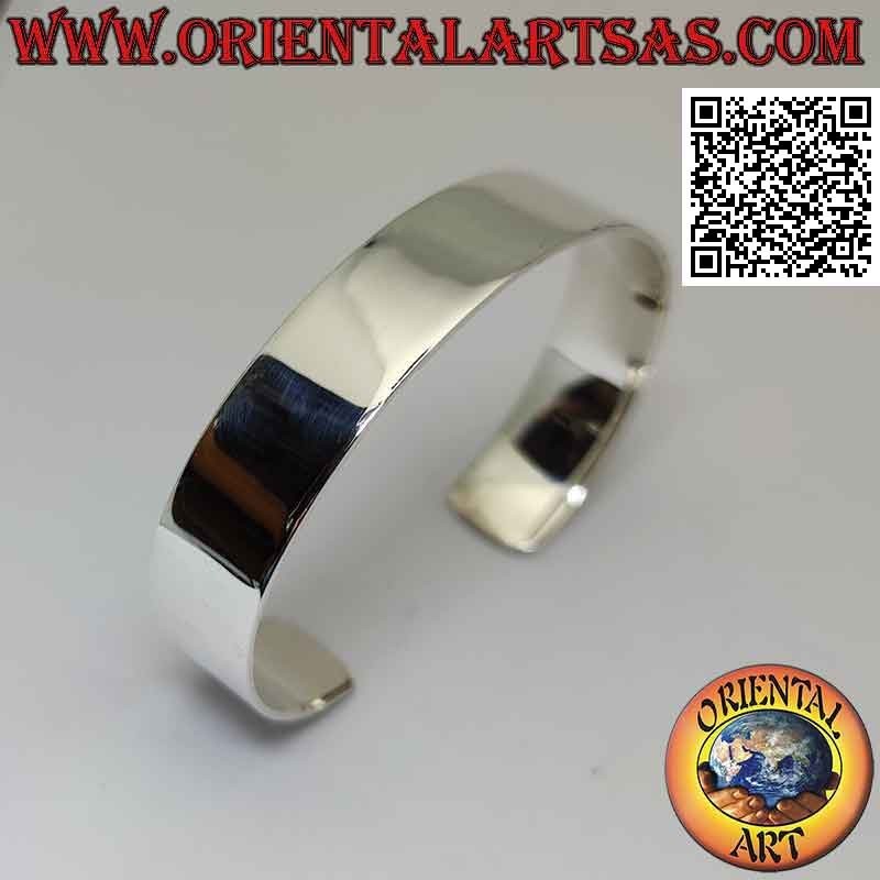 Pulsera rígida de plata argento 925 de 14 mm de ancho y lisa