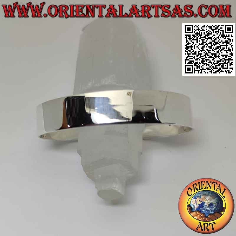 14 mm breites und glattes 925er Silber starres Armband