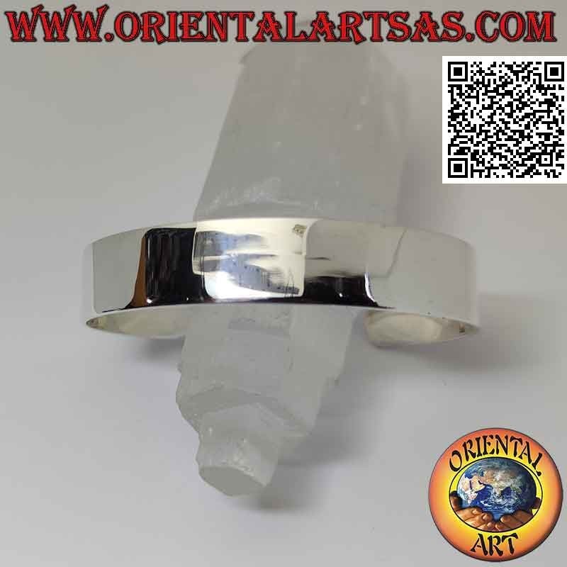 14 mm breites und glattes 925er Silber starres Armband