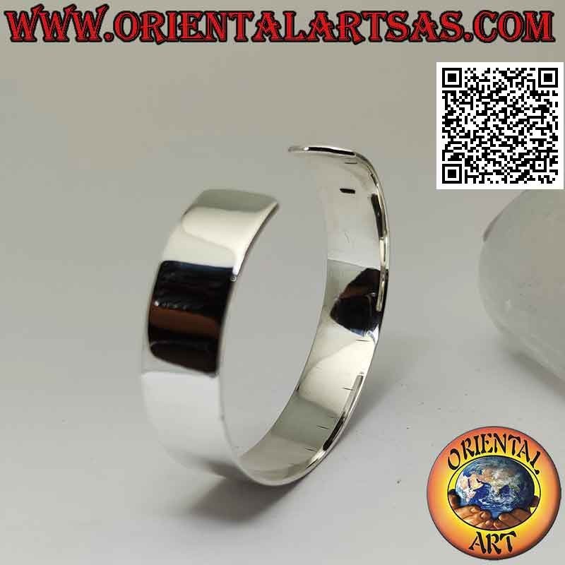 Bracciale rigido in argento 925‰ largo e liscio da 14 mm
