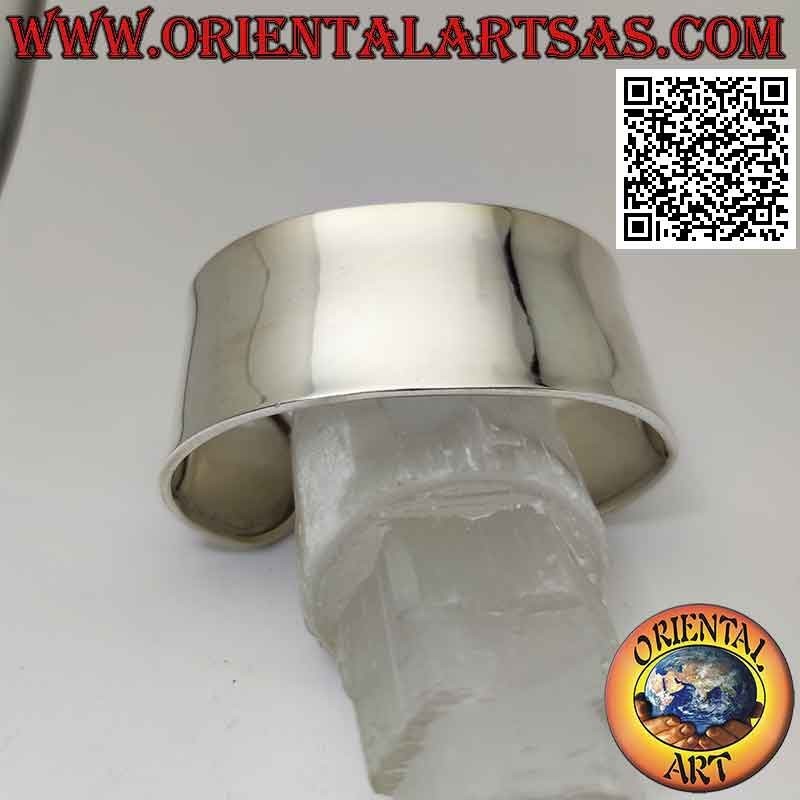 Bangle in 925 ‰ silver, wide and smooth, 30 mm