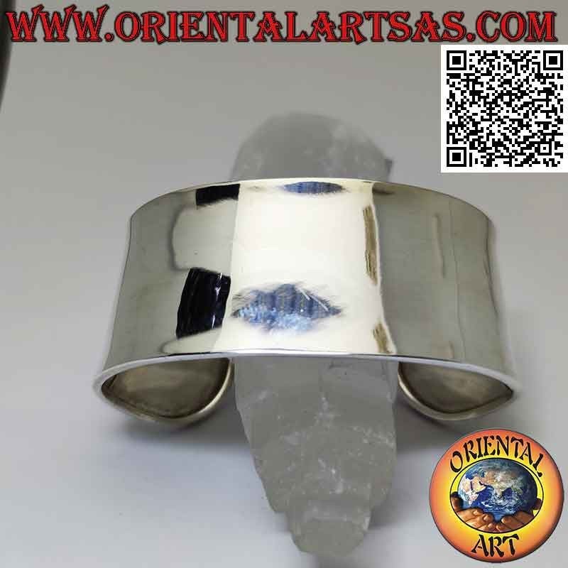 Bangle in 925 ‰ silver, wide and smooth, 30 mm