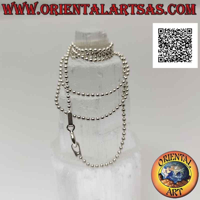 925 ‰ silver chain necklace with medium ball link (thickness 1,5 mm)