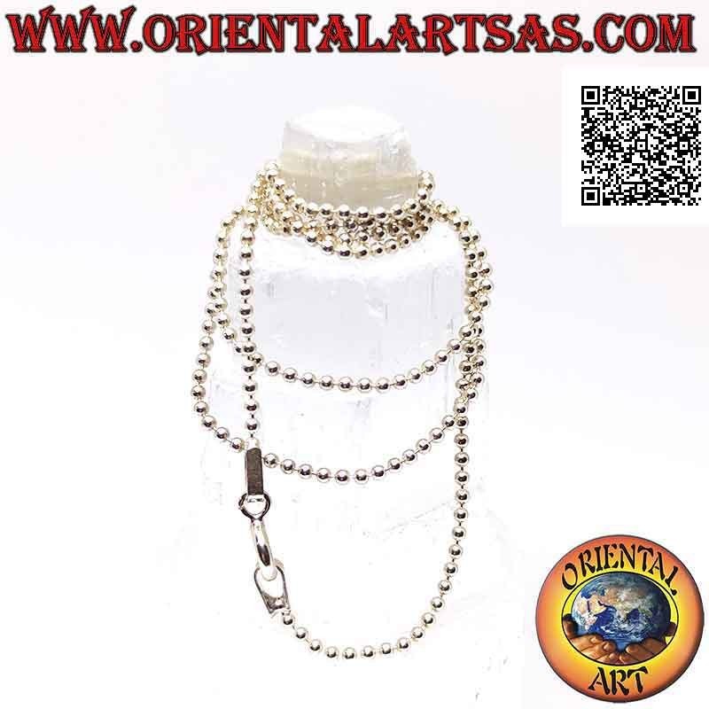 Collar de cadena de plata 925 ‰ con eslabón de bola mediano (grosor 1,5 mm)