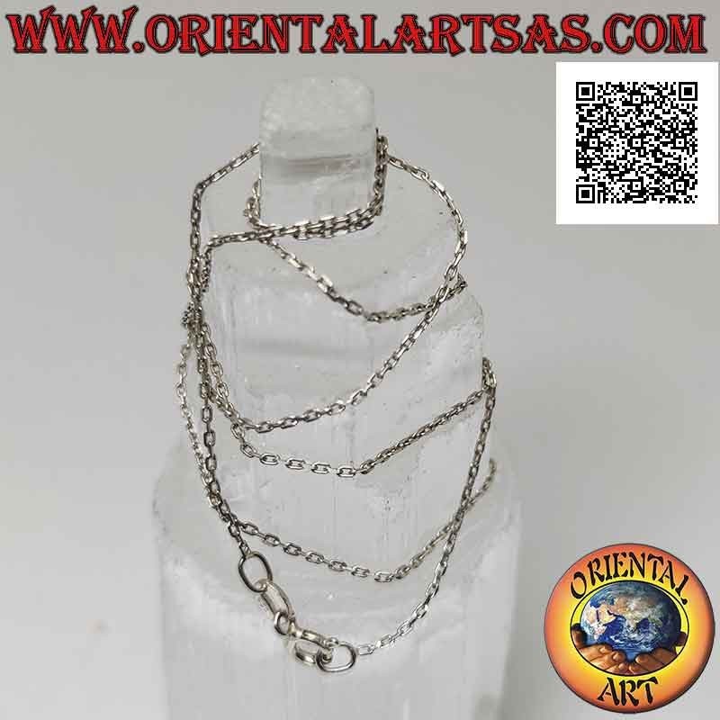 925 ‰ silver chain necklace with 60 cm x 1 mm oval diamond rings