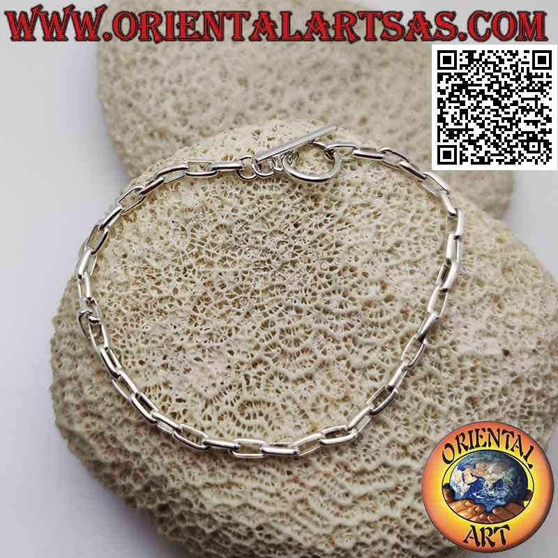 Bracciale Argento 925 Catena Anelli Ovali Squadrati | Oriental Art