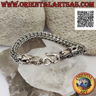 Bracciale Argento 925 Intrecciato con Testa di Drago | Oriental Art