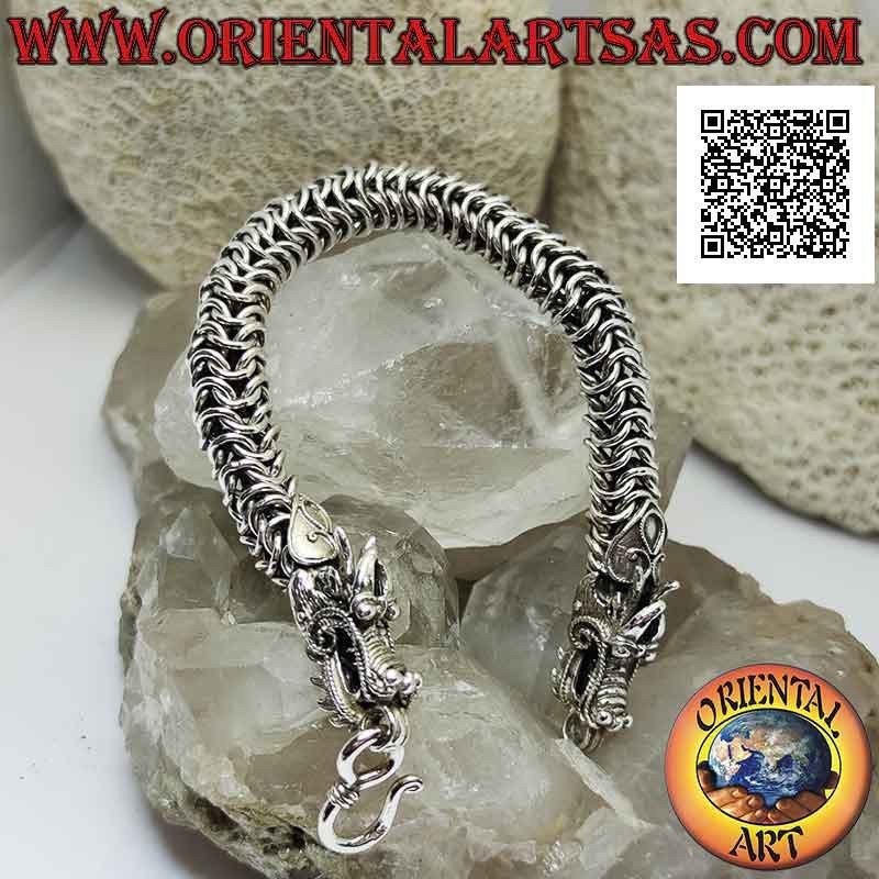 Bracciale Argento 925 Drago Intrecciato 20cm | Oriental Art