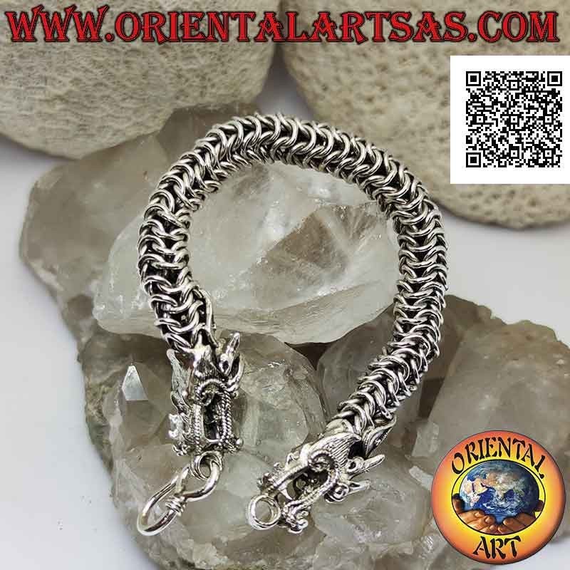 Bracciale Argento 925 Drago Intrecciato 20cm | Oriental Art