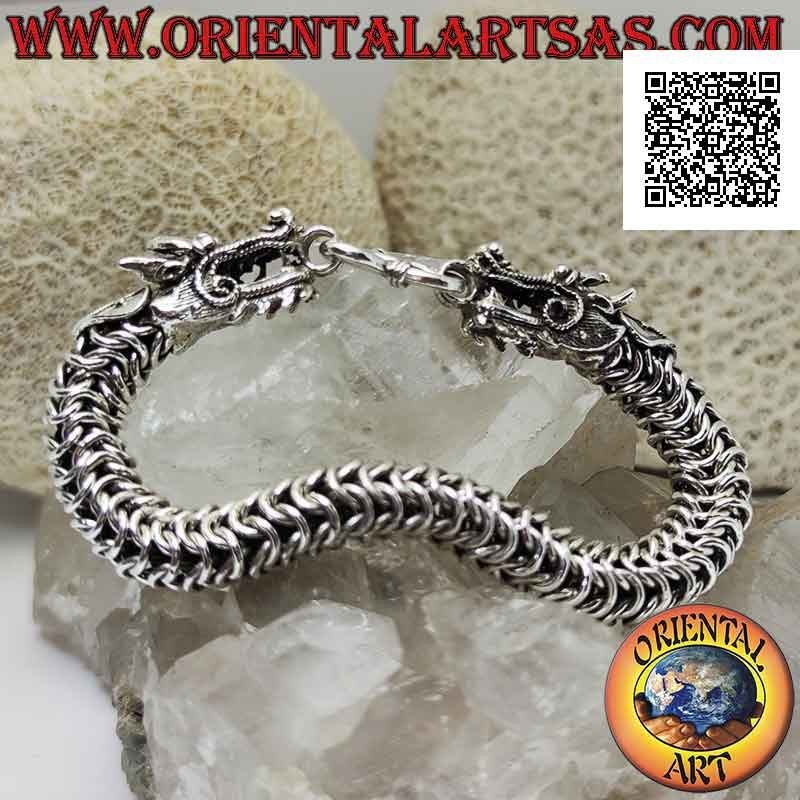 Bracciale Argento 925 Drago Intrecciato 20cm | Oriental Art