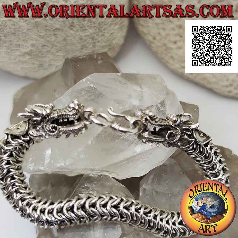 Bracciale Argento 925 Drago Intrecciato 20cm | Oriental Art