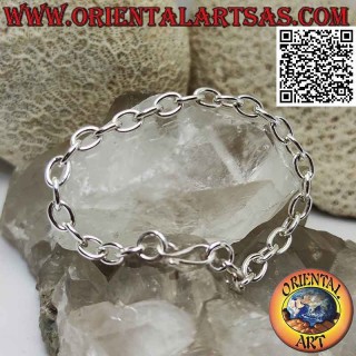925 ‰ Silberkettenarmband mit ovalen Ringen und 20 cm S-Schließe