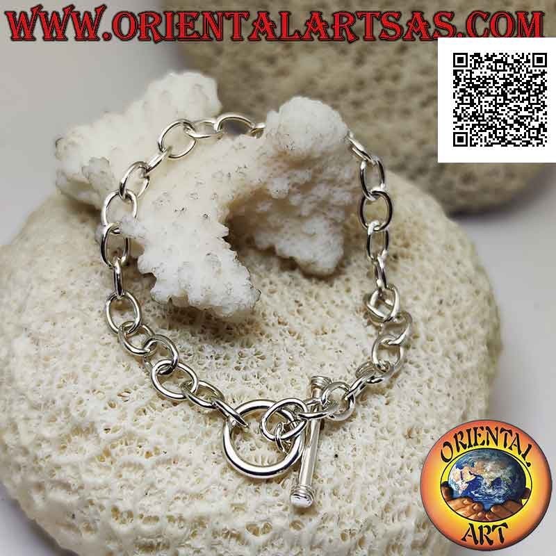 Bracciale Argento 925: Catena Ovale con Chiusura a T | Oriental Art