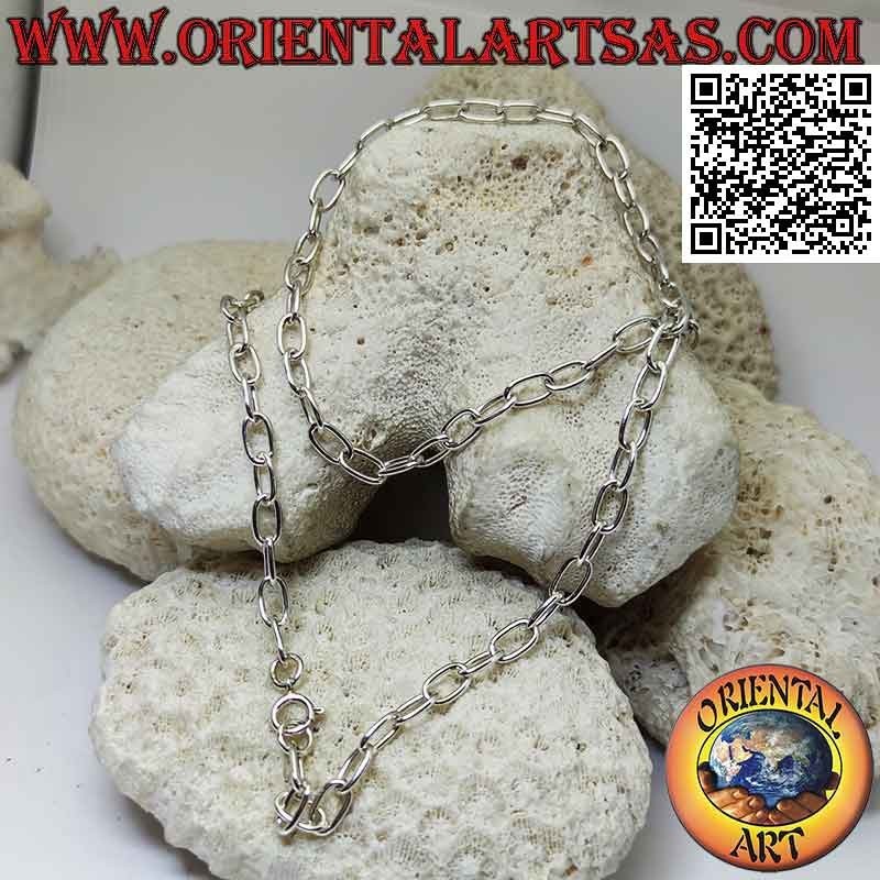 Collar de plata 925 ‰ con anillos ovalados clásicos de 56 cm x 5 mm