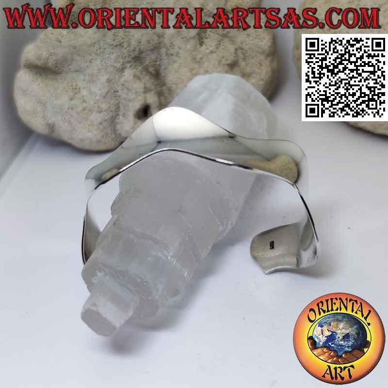 Bangle in 925 ‰ silver smooth and wide 14 mm wavy (22 mm)