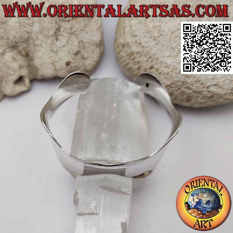 Brazalete de plata 925 ‰, ancho y liso, 14 mm ondulado (22 mm)