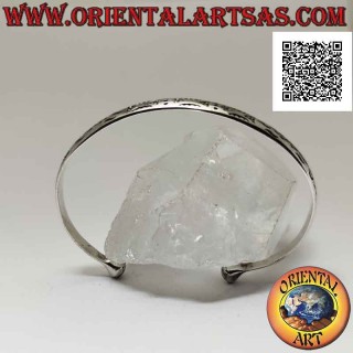 Pulsera rígida en plata 925 ‰ grabados geométricos abstractos y bola terminal