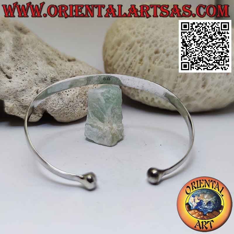 Pulsera rígida en plata 925 ‰ grabados astrales y bola terminal