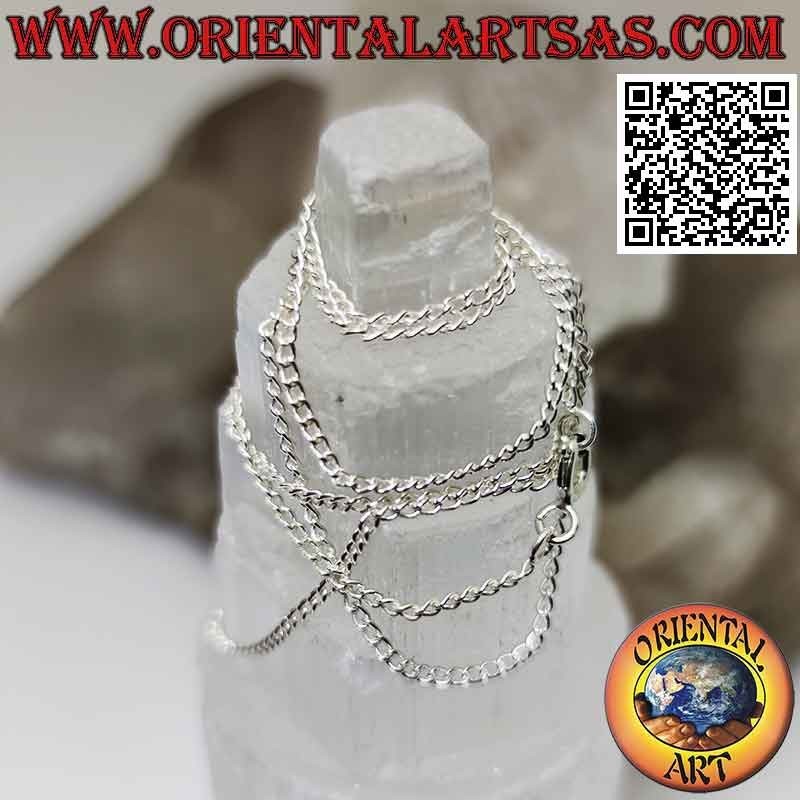 Collana catenina in argento 925 ‰ ad anellini tondi piatti da 55 cm