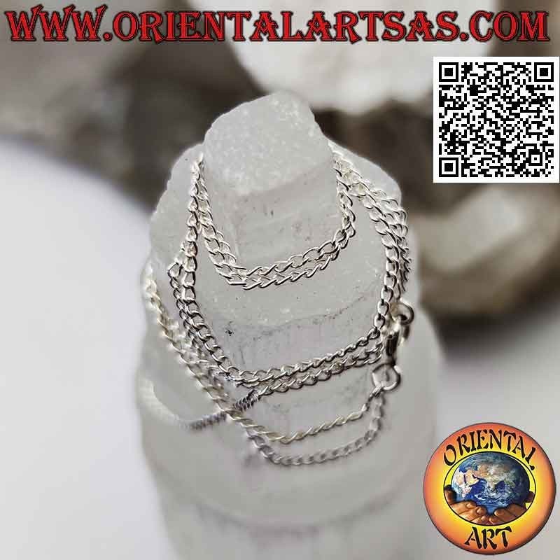 Collar de cadena de plata 925 ‰ con anillas redondas planas de 55 cm