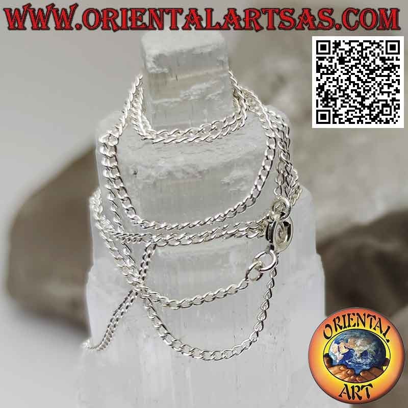 925 ‰ silver chain necklace with 55 cm flat round rings