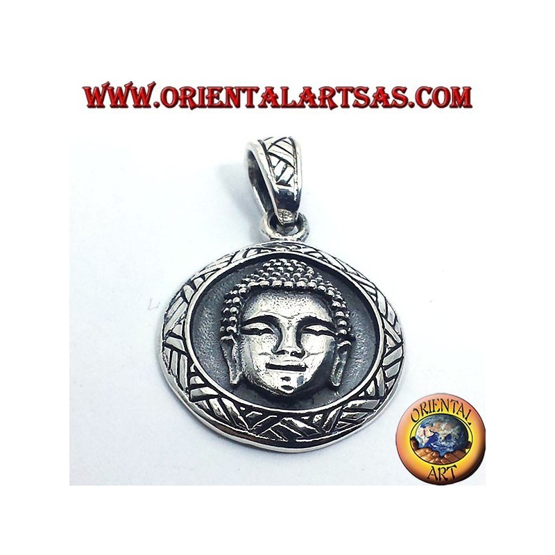 Pendentif argent face buddha