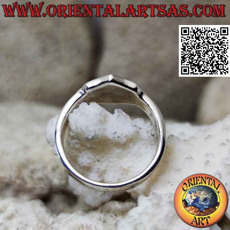 Glatter Silberring mit "Harley Davidson" Logo im geschwungenen Flachrelief