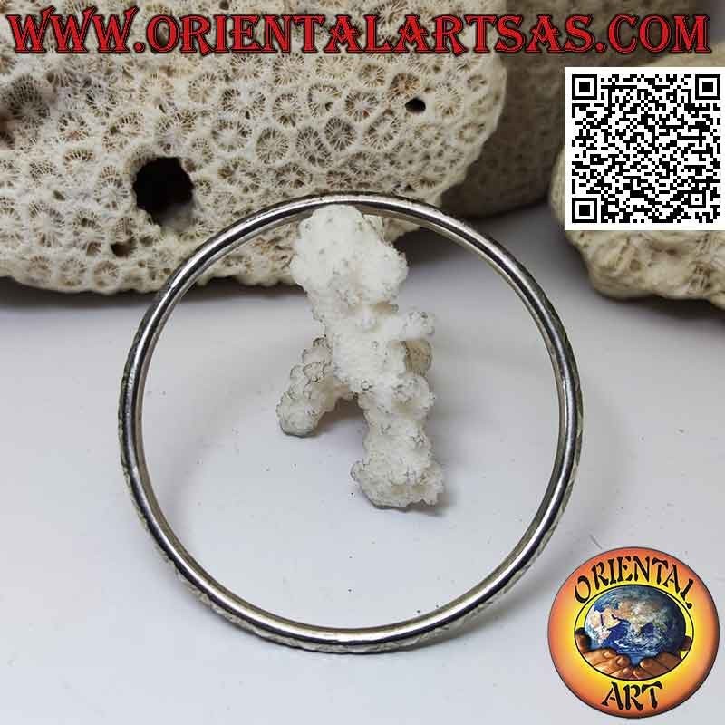 Pulsera rígida en plata 925 ‰ con anillo de diamantes con grabados X