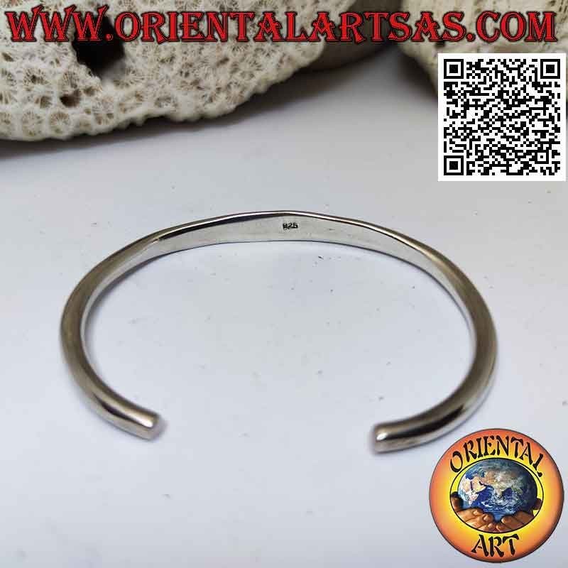 Starres Armband in 925 ‰ Silber röhrenförmig glatt auf der Vorderseite gequetscht