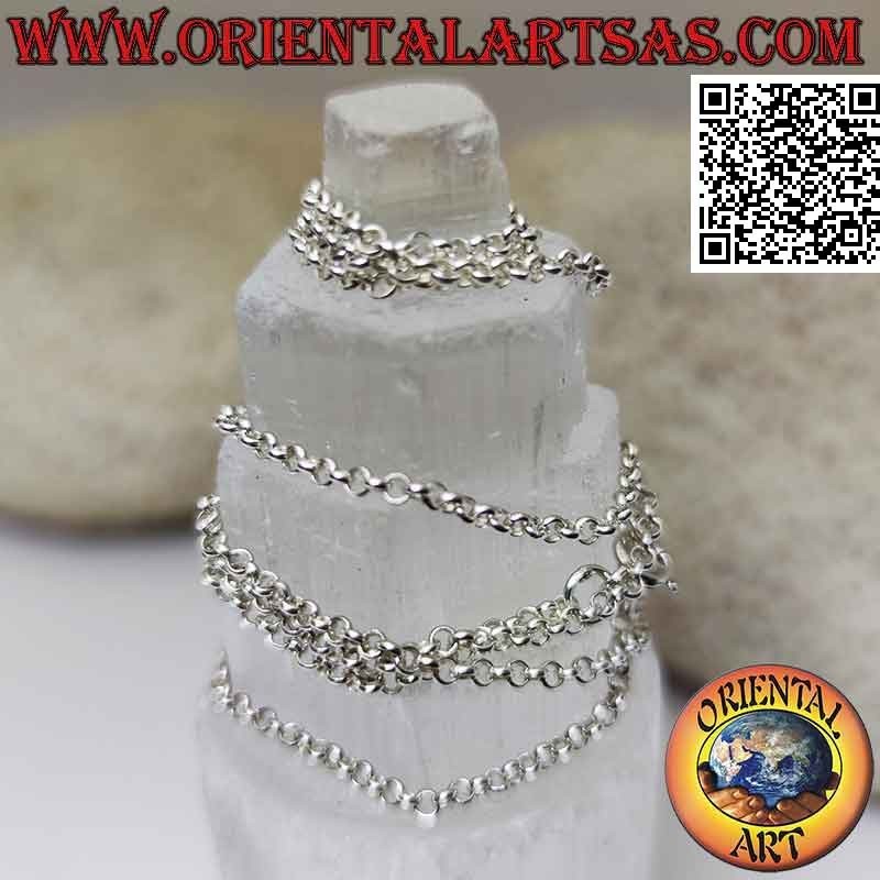 Collier chaîne en argent 925 ‰ avec anneaux ronds (2 mm d'épaisseur)