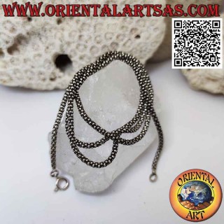 Round "Venetian" chain necklace in 925 ‰ silver, 60 cm x 3 mm