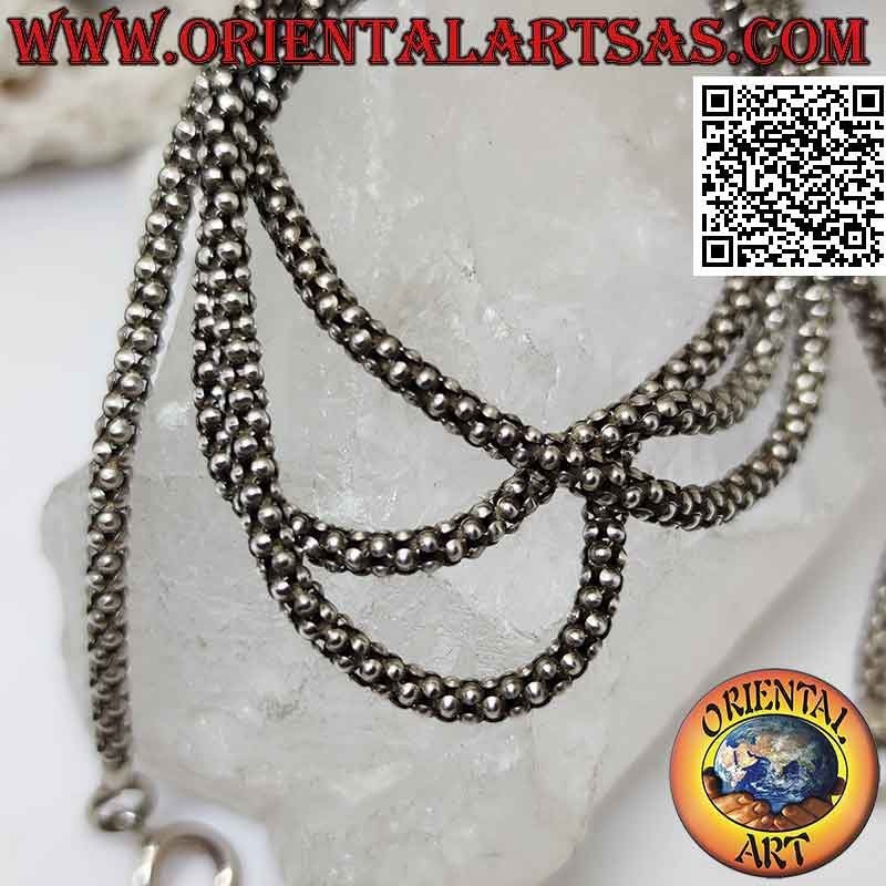 Round "Venetian" chain necklace in 925 ‰ silver, 60 cm x 3 mm
