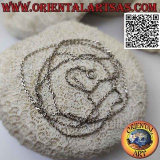 925 ‰ Silberkette Halskette mit 70 cm x 1 mm quadratischen ovalen Ringen