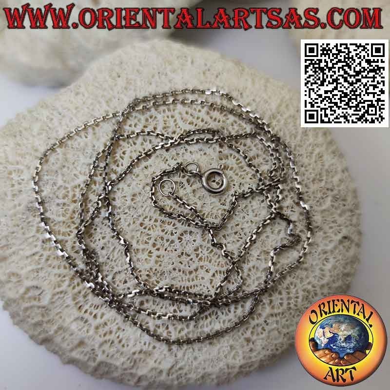 925 ‰ silver chain necklace with 70 cm x 1 mm square oval rings