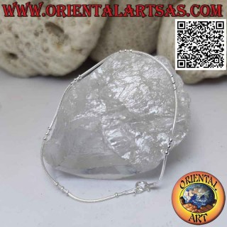 Bracelet à maillons serpent fin en argent 925 ‰ avec trio de boules espacées