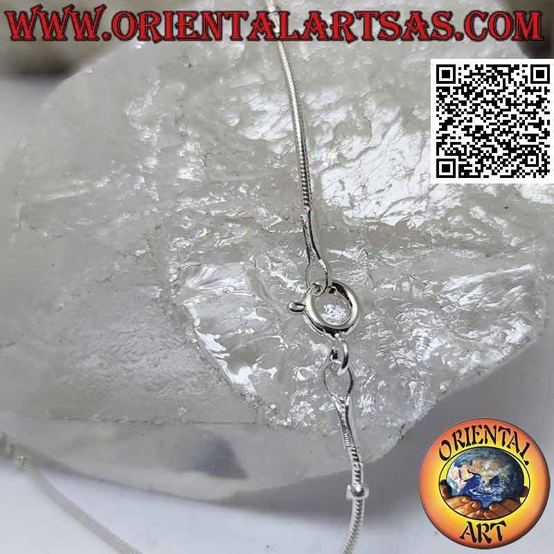 Pulsera fina de plata 925 ‰ con eslabones de serpiente con trío de bolas espaciadas