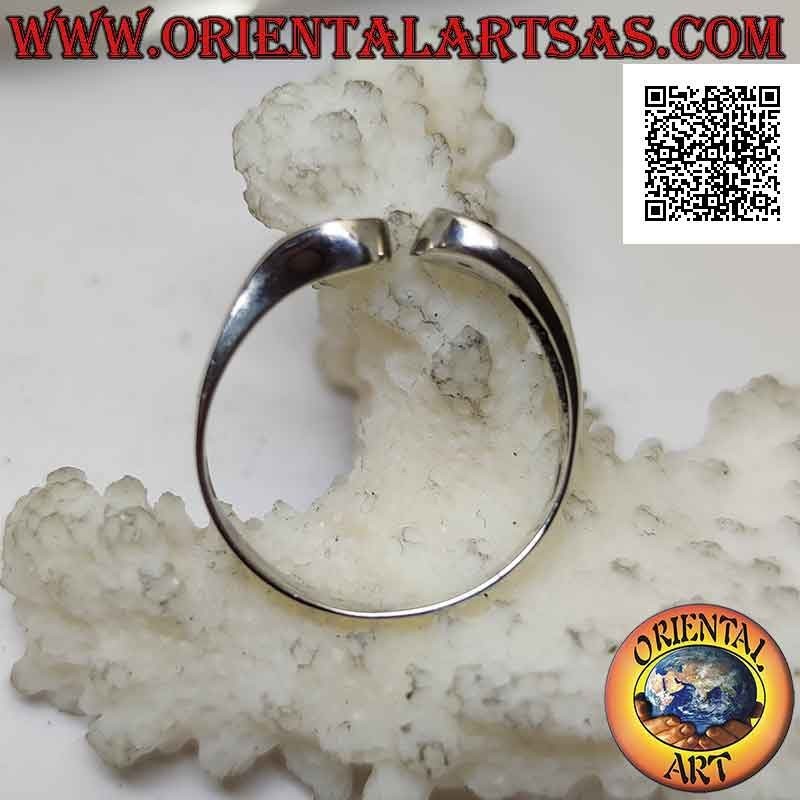 Silberring vorne offen mit ausgehöhltem Yin Yang (frei von Bösem und Gutem), verstellbar good