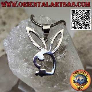 Colgante conejito "Playboy" de plata con calado interior
