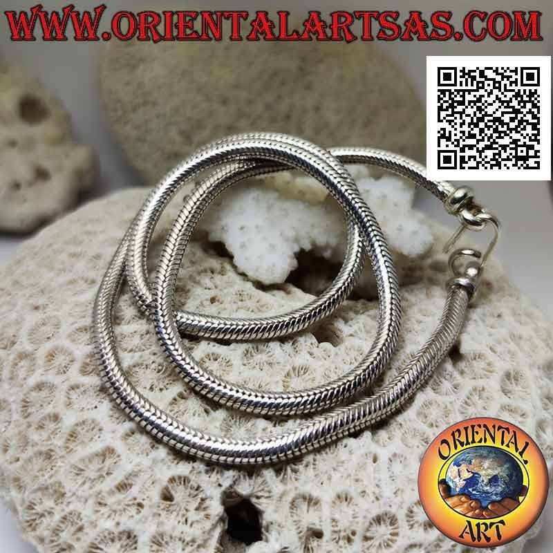Collana in argento 700 ‰ a maglia "snake" da 52 cm x 4 mm